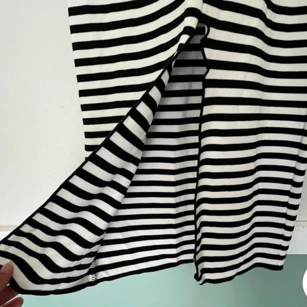Chic Black and White Striped Dress - Picture 5 of 10